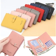 US Mini Wallets Leather Slim Clutch Bifold Purse Card Holder For Girls Women