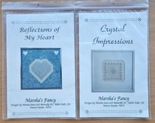 2 Hardanger patterns embroidery Marsha's Fancy Crystal Impressions, Reflections