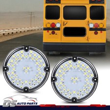 Fit For School Bus Transit Vehicle 7 Round White Led Back-up Reverse Tail Light