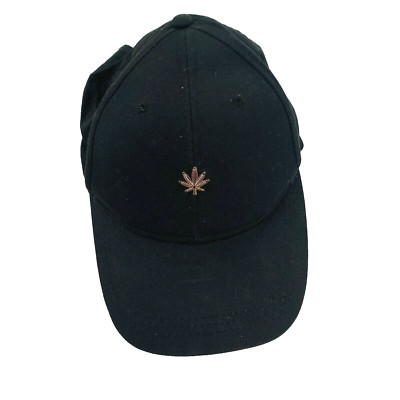Hater SnapBack Cap Hat Black Gold Cannabis Emblem EUC Cotton