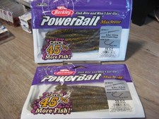 2 Packs Berkley MaxScent Fishing Baits 4.5" Hit Worms Green Pumpkin Magic