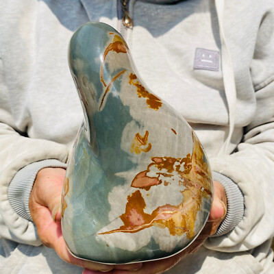 オーシャンジャスパー ポリクローム エッグ 2kg Large Polychrome Ocean Landscape Jasper Stone Mineral Display