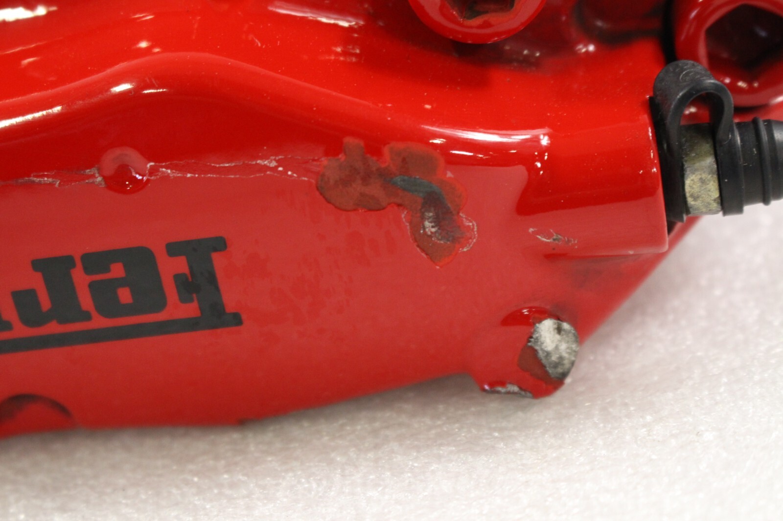 Ferrari 360, F430, LH, Rear Brake Caliper, Red, Bent, Used P/N 179600 s/c 228011