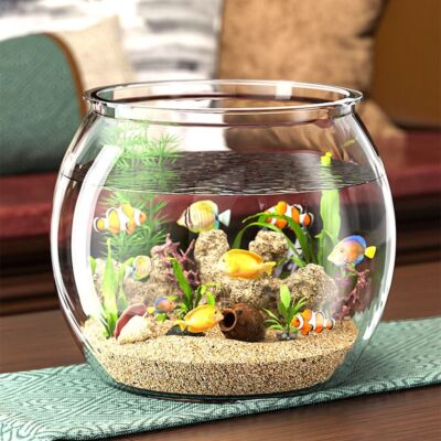 Goldfish Bowl Round Fish Bowl Desktop Small Aquarium Desktop