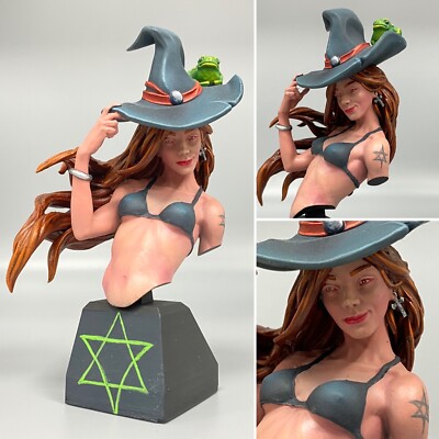 ANITA The Young Witch Miniatur-Büste Figur Weißer-Wolf Tavern Bemalt