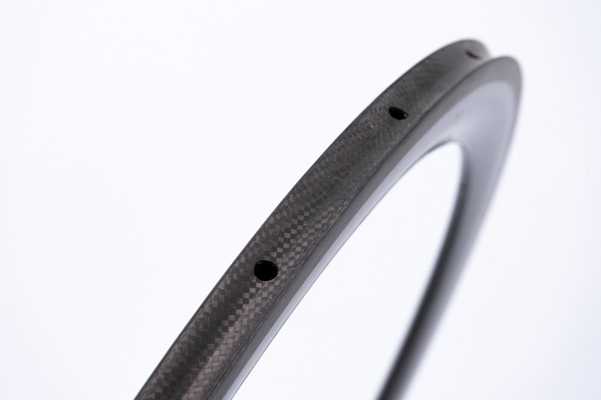 Jante Carbone 50mm Pour Vélo De Route 700C - Tubulaire, 20 Trous, Noir - Parfait Pour Course Ou Fixie