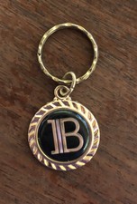 Estate Find, Initial "B" Key Ring, Gold Tone, Made In USA