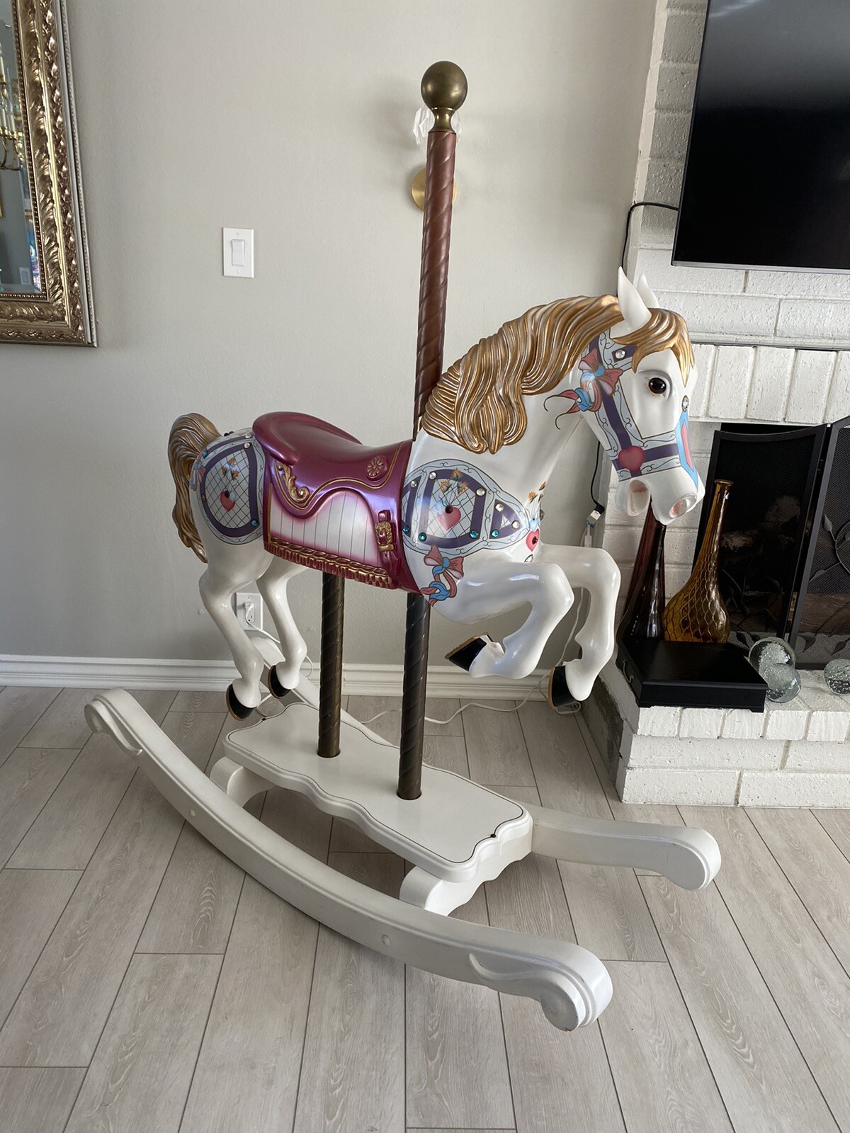 Full Size Hand Carved Carousel Horse Rocker Vintage, Rare Find ...