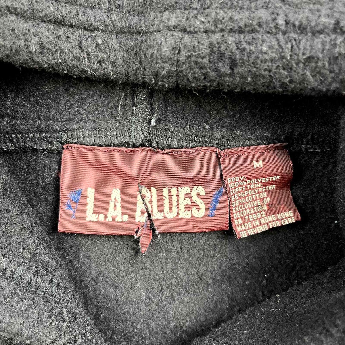 O Vintage L.A. Blues Hoodie Sweatshirt Adult Medium Black Fleece