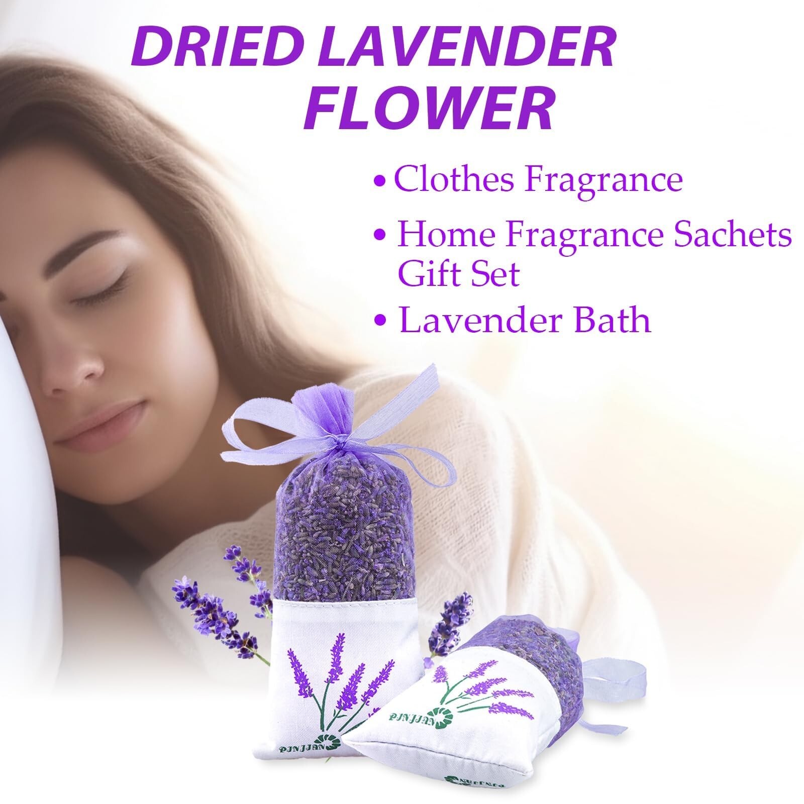 8 Packs Lavender Sachet Bags for Drawers and Closets, Long-Lasting Lavender S...