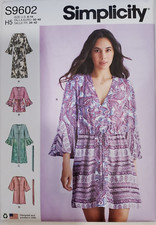 Simplicity 9602 Misses' Caftans and Wraps Misses 6-14 Sewing Pattern