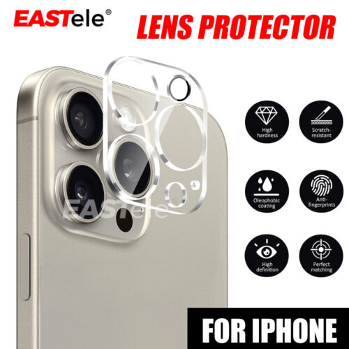 For Apple iPhone 15 14 13 12 Pro Max Camera Lens Tempered Glass Screen Protector - Picture 1 of 24