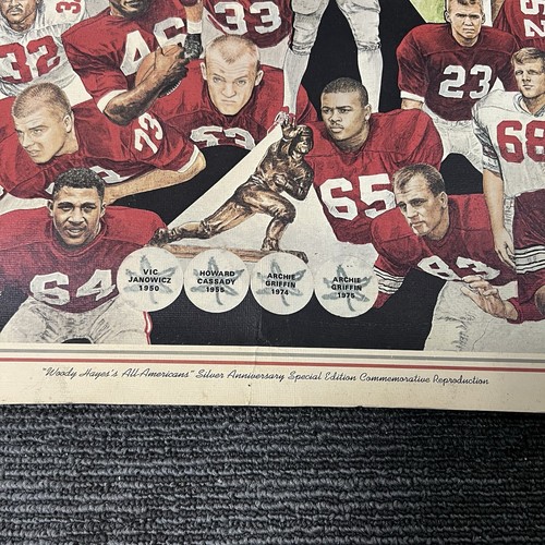 OHIO STATE BUCKEYES FOOTBALL ART PRINT WOODY HAYES ALL AMERICANS 20X24 GRIFFIN - Picture 3 of 12