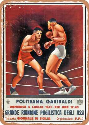 METAL SIGN - 1941 Garibaldi Polytechnic Great Boxing Meeting of the Aces