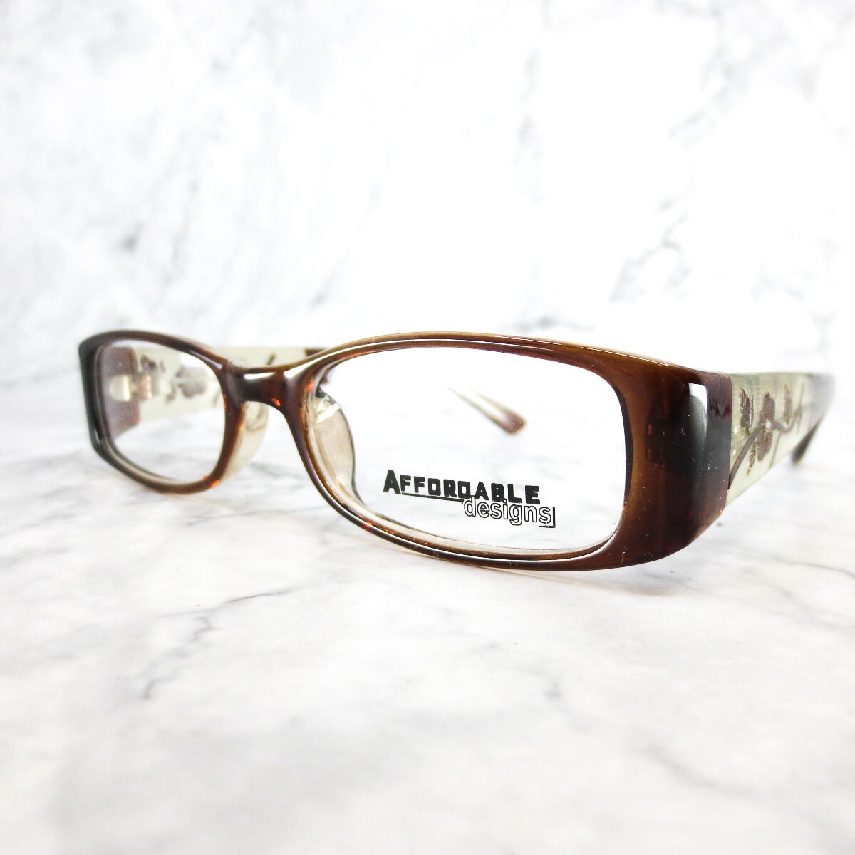 Affordable Designs Aurora Eyeglasses Brown Rectangular Full 