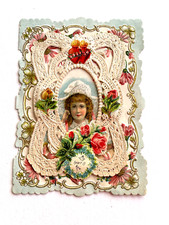 Pretty Victorian 3-D Valentine w/ Paper Lace Sweet Die Cut Scraps