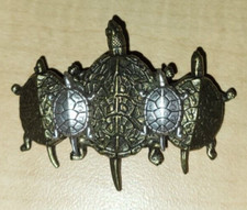 Silver and Gold Two Toned Sea Turtle Family Fashion Costume Brooch Pin
