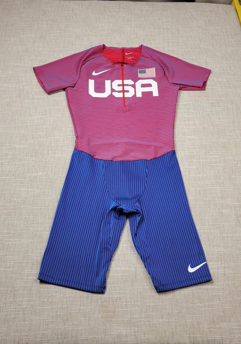 Nike Pro Elite Speedsuit XS Mens Red Blue USA International
