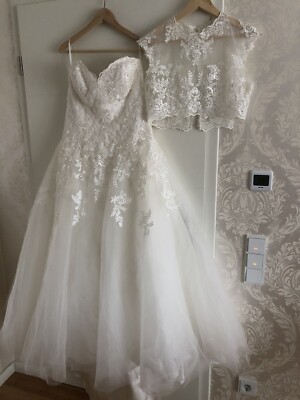 Brautkleid 3 Teile Bolero Unterrock Marke Sincerity USA Gr 16