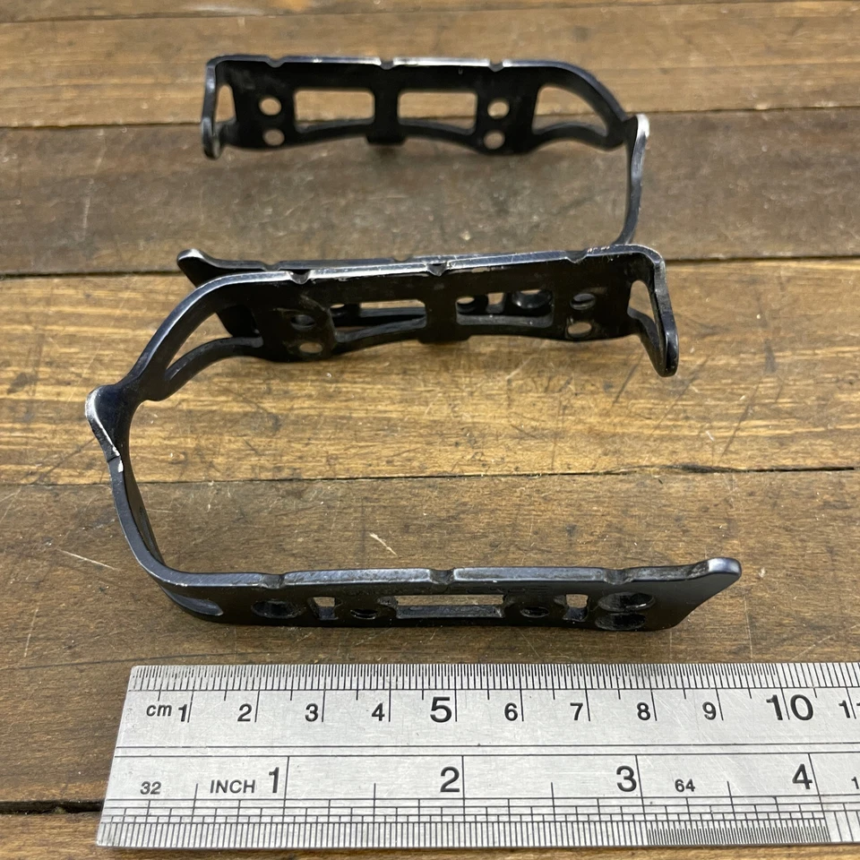 Juego de jaula de pedales Suntour Superbe de colección 7 pernos bicicleta de carreras piezas negras Eroica años 80 Foto 4 de 4