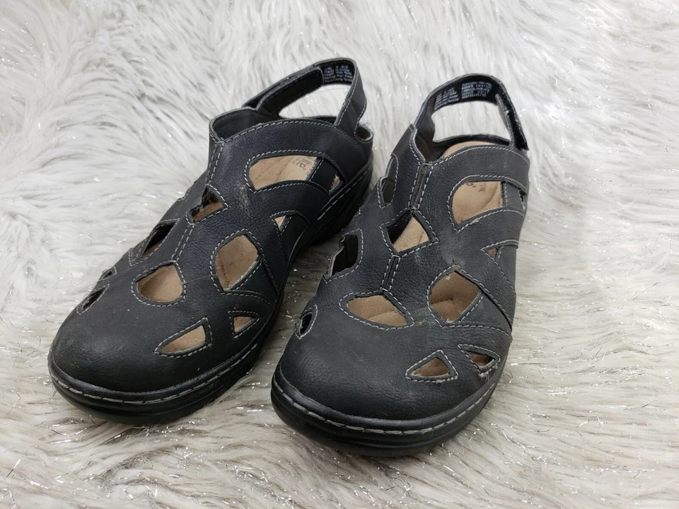 Повседневные удобные туфли на плоской подошве CROFT & BARROW Braelin черная кожа размер 9 - Изображение 2 из 4