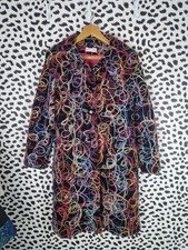 Eva Tralala Paris Artwear Wool Blend Coat UK12 Abstract Lagenlook Jacket