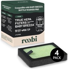 4 PACK Roobi Hepa Filters Compatible with Baby Brezza Washer Pro 1 Year Supply