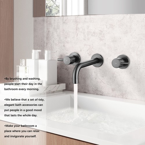 Decaura Bath Spout Wall Water Spout Basin Shower Mixer Taps Tapware Set Bathroom - Picture 156 of 180