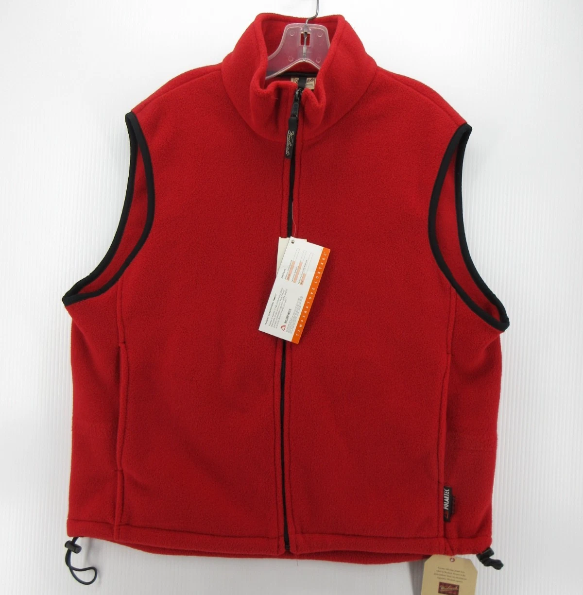 VINTAGE Woolrich Vest Men Large Red Fleece Jacket Polartec Full Zip Gorpcore NEW
