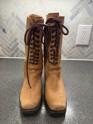 Vintage Frye Lace Up Campus Boots Leather Size 7