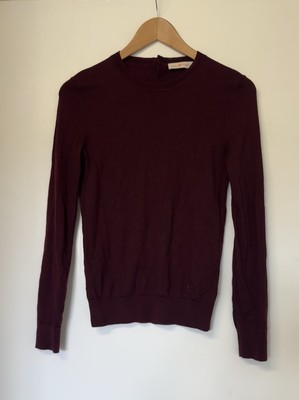 Tory Burch Pullover Pulli 100% Merinowolle Burgund Größe XS