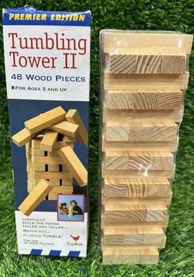 Tumbling Tower II Game 48 Wood pieces  1997 Sealed Wood Complete Box Open