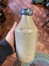 D Gooding Antique Stoneware Beer Bottle Cobalt Top New England