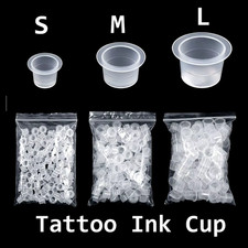 100/1000Pcs Disposable Microblading Tattoo Ink Cups S M L Plastic Permanent Make