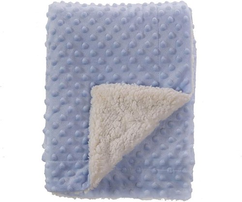 CREVENT Soft Cozy Baby Blankets for Boys Girls + Security Blanket, Set Blue - Imagen 2 de 5