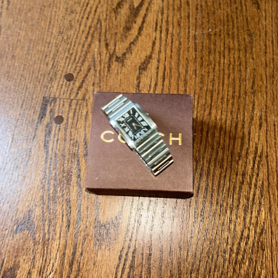 Coach Bold Rectangular Stainless Steel Watch - Image 3 of 4