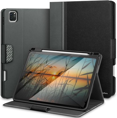 Case for iPad Pro 12.9 (2022/2021) with Pencil Holder, PU Leather Smart Stand Co