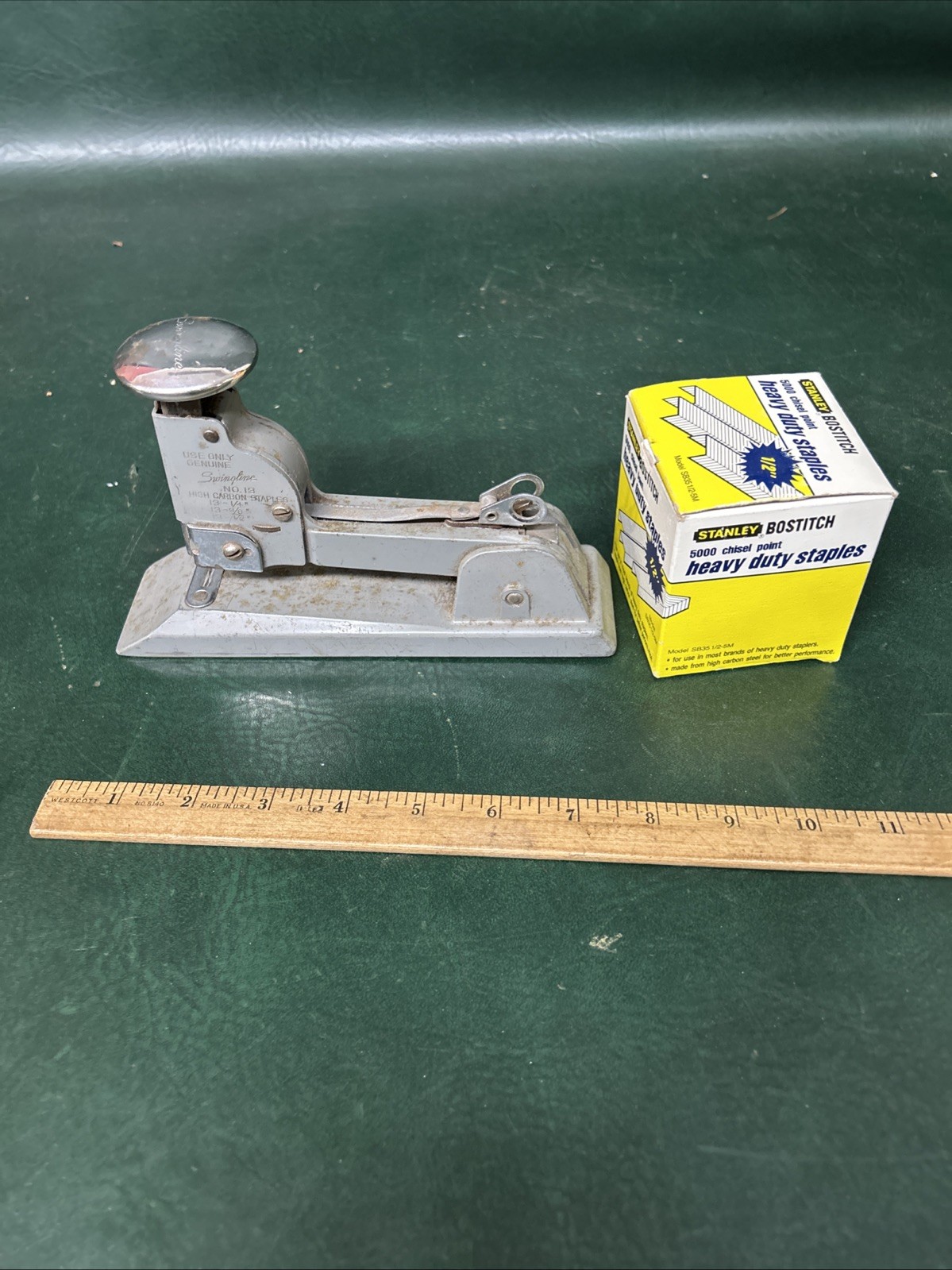 VINTAGE RETRO 1940s Swingline No. 13 Heavy Duty Industrial Stapler USA & staples