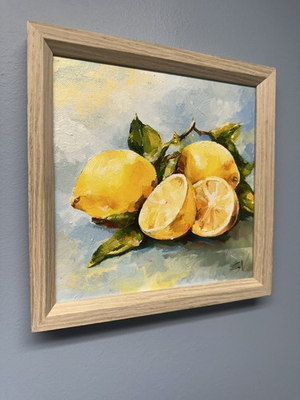 #ad Lemon original oil painting a day still life signed fruit 8x8 2025 $150.00