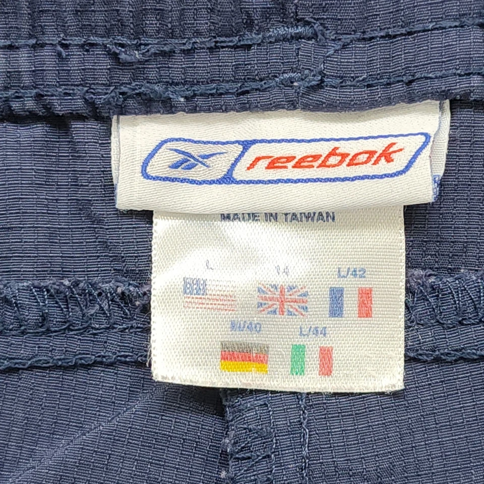 Vintage 90s Reebok Shorts Mens L Blue Pull On Athleisure Streetwear Sports  - Image 4 of 4