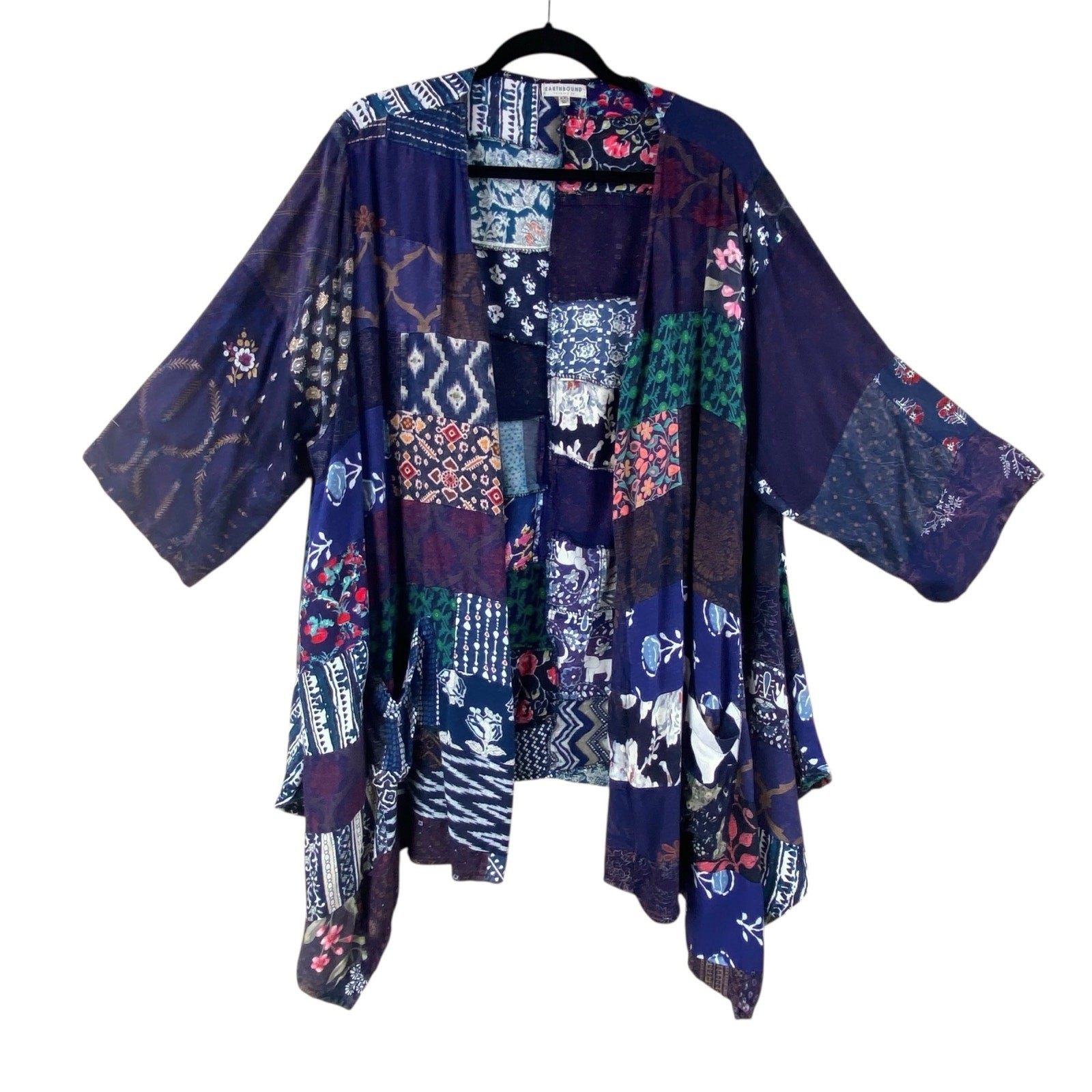 Earthbound Trading Boho Patchwork Open Cardigan J… - image 7