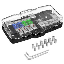 Fused Power Distribution Block Car Audio 4 Way Midi Mini-Anl Fuse Block 12V 0/4