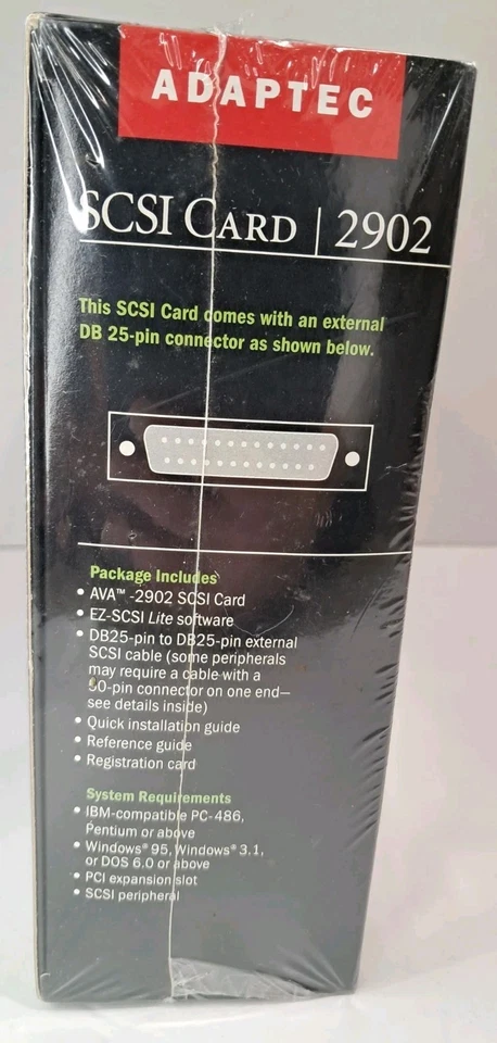 Adaptec AVA-2902E P/N 1672700 Fast SCSI Host Adapter PCI Card DB25 Pin SEALED - Image 3 of 4