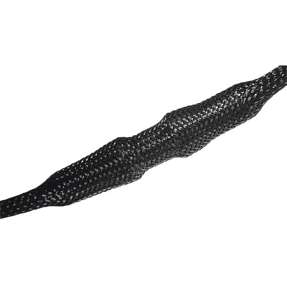 Gaine tressee noir polyester HEGP15 anti abrasion haute protection de câblage 10-20mm