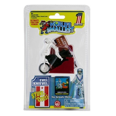 Kleinstes Spielzeug der Welt Evel Knievel Stunt Cycle Spielset von Super Impulse