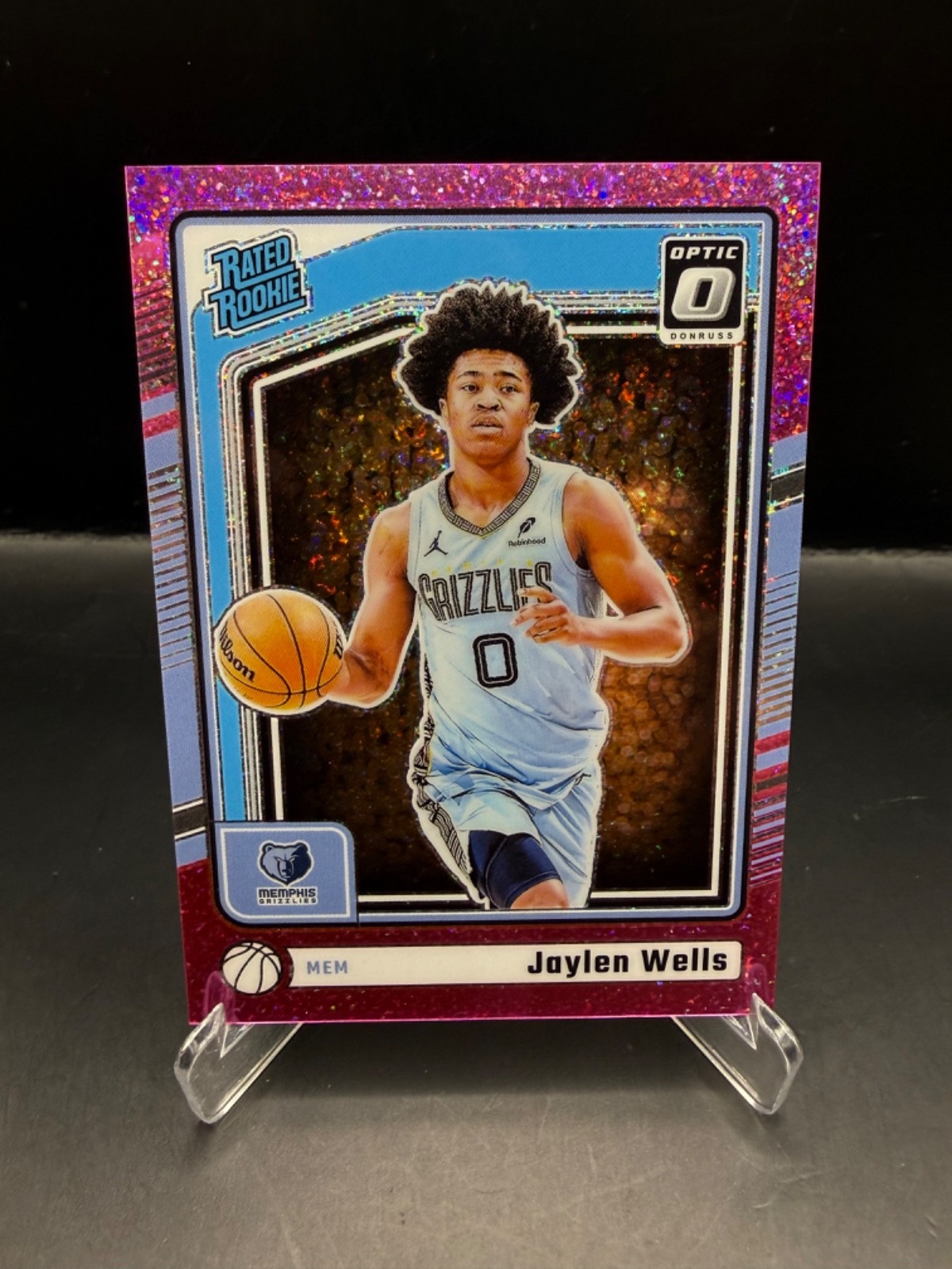 2024-25 Panini Optic Jaylen Wells Pink Glitter Rated Rookie (RC) /275 #252