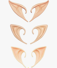 3 Pairs Cosplay Fairy Pixie Elf Soft Ears Pointed Tips for Anime Costume