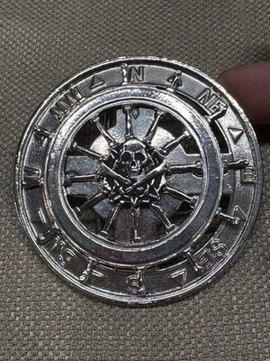 Silver Star Brand Belt Buckle Moving Pirate Ship Wheel Spinner 3''