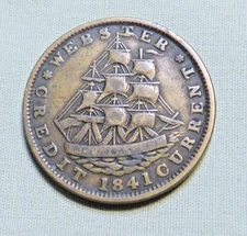 1841 Pre Civil War U.S. Hard Times Token - Webster Credit Currency -  Lot 511