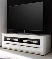 Lowboard Tv-Schrank Fernsehtisch Cantara 140Cm Weiß Hochglanz Modern 870942